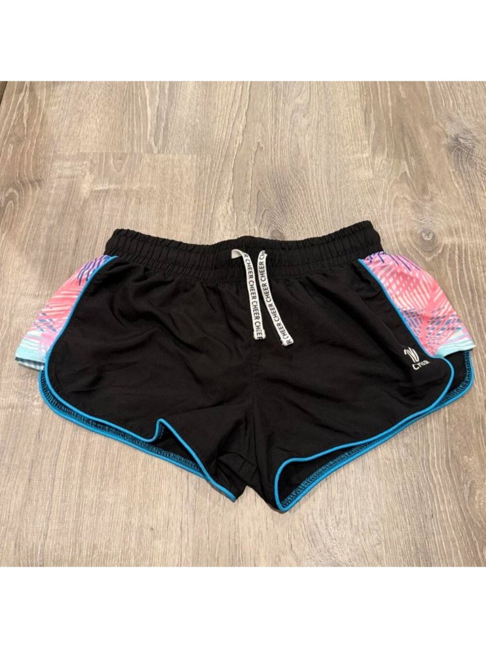 Black and pink cheer shorts